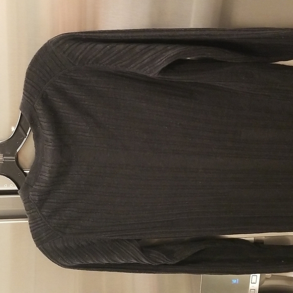 💕SKULL CASHMERE💕 Allison Long Slub Linen Ribbed Duster Cardigan ~ Black XS NWT - Picture 10 of 15